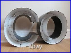 2 LARGE 13 Vintage Neon Metal Letter C & O Company co (13h x 12w) SIGN 2 LARGE 13 Vintage Neon Metal Letter C & O Company co (13h x 12w) SIGN