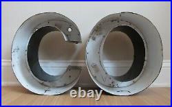 2 LARGE 13 Vintage Neon Metal Letter C & O Company co (13h x 12w) SIGN 2 LARGE 13 Vintage Neon Metal Letter C & O Company co (13h x 12w) SIGN