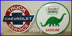 2 Large Vintage Style 24 Chevrolet Sinclair Gas Station Signs Man Cave Garage