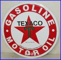 2 Large Vintage Style 24 Texaco Gas Station Signs Man Cave Garage Decor Oil Can