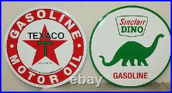 2 Large Vintage Style 24 Texaco Sinclair Gas Station Signs Man Cave Garage