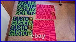 4 Different SCHLITZ 1971 Vintage Neon Vinyl 24 Signs
