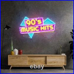 90s Music Hits Flex Neon Sign 26x12 Light Lamp Vintage Display Room Wall Decor 90s Music Hits Flex Neon Sign 26x12 Light Lamp Vintage Display Room Wall Decor
