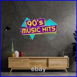 90s Music Hits Flex Neon Sign 26x12 Light Lamp Vintage Display Room Wall Decor 90s Music Hits Flex Neon Sign 26x12 Light Lamp Vintage Display Room Wall Decor