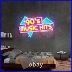 90s Music Hits Flex Neon Sign 26x12 Light Lamp Vintage Display Room Wall Decor 90s Music Hits Flex Neon Sign 26x12 Light Lamp Vintage Display Room Wall Decor
