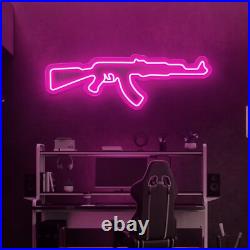 AK47 Gun Neon Sign For Wall Game Room Decoration Vintage Neon Sign GAME ROOM AK47 Gun Neon Sign For Wall Game Room Decoration Vintage Neon Sign GAME ROOM