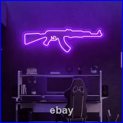 AK47 Gun Neon Sign For Wall Game Room Decoration Vintage Neon Sign GAME ROOM AK47 Gun Neon Sign For Wall Game Room Decoration Vintage Neon Sign GAME ROOM