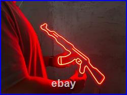 AK47 Gun Neon Sign For Wall Game Room Decoration Vintage Neon Sign GAME ROOM AK47 Gun Neon Sign For Wall Game Room Decoration Vintage Neon Sign GAME ROOM