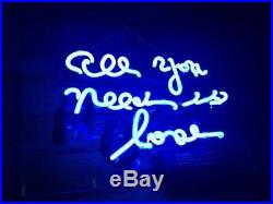 All you need is love Real Glass Wall Store Decor Vintage Neon Sign Display