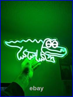 Alligator LED Neon Sign 24x15 Vintage Light Man Cave Display Wall Decor