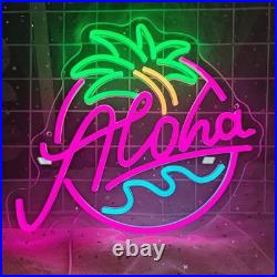 Aloha Palm Tree Neon Sign 24x20 Light Lamp Beer Bar Vintage Wall Decor Aloha Palm Tree Neon Sign 24x20 Light Lamp Beer Bar Vintage Wall Decor