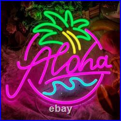 Aloha Palm Tree Neon Sign 24x20 Light Lamp Beer Bar Vintage Wall Decor Aloha Palm Tree Neon Sign 24x20 Light Lamp Beer Bar Vintage Wall Decor