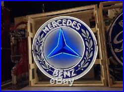 Amazing HUGE Vintage Mercedes Benz NEON Sign Garage Store Display RESTORED MINT