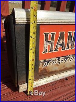 Antique 1930s Hanline Paint Neon Products Lighted Sign Reverse Painted Glass Vtg