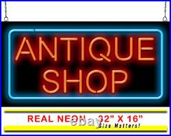 Antique Shop Neon Sign Jantec 32 x 16 Pawn Store Vintage Main Street Bar