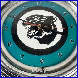 Arctic Cat Panther Garage Man Cave Neon Wall Clock Advertising Sign Vintage