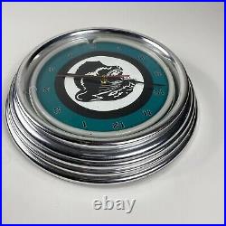 Arctic Cat Panther Garage Man Cave Neon Wall Clock Advertising Sign Vintage