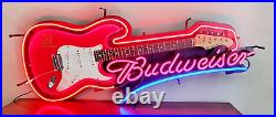 Aria Budweiser Rare Limited Edition Neon Guitar Sign With Whammy Bar Aria Budweiser Rare Limited Edition Neon Guitar Sign With Whammy Bar