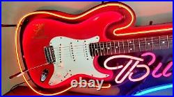Aria Budweiser Rare Limited Edition Neon Guitar Sign With Whammy Bar Aria Budweiser Rare Limited Edition Neon Guitar Sign With Whammy Bar
