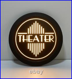 Art Deco Vintage Style Lighted Home Theater Entrance Sign Man Cave Cinema Neon