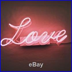 Art Neon Glass Light Sign Vintage LOVE Lamp Lighting Valentines Gift Pub Decor