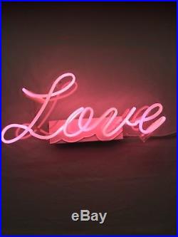 Art Neon Glass Light Sign Vintage LOVE Lamp Lighting Valentines Gift Pub Decor