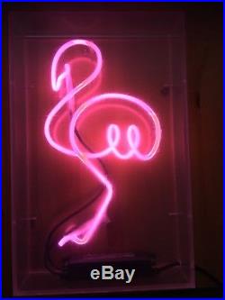 Art Real Neon Glass Light Sign Vintage Pink Flamingo Pelican Decor Gift Pub