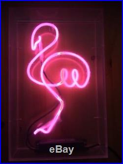 Art Real Neon Glass Light Sign Vintage Pink Flamingo Pelican Decor Gift Pub