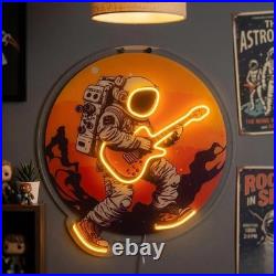 Astronaut Neon Sign 24x24 Light Man Cave Vintage UV Printed Room Wall Decor