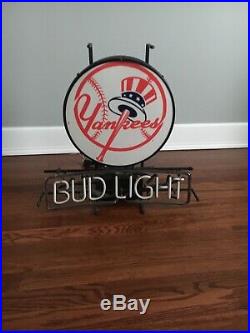 Authentic Vintage Bud Light New York Yankees Neon Sign