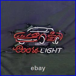 Auto Car Coors Light 17x14 Glass Wall Neon Sign Vintage Style Garage Craft