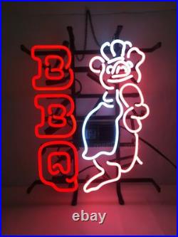 BBQ Chef Real Neon Light Sign Restaurant Shop Window Party Vintage Style 20x16