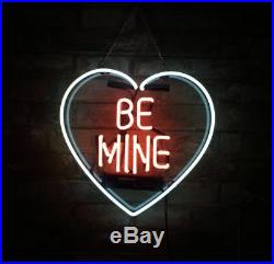 BE MINE Heart Beer Boutique Vintage Wall Custom Neon Sign Gift Store Porcelain
