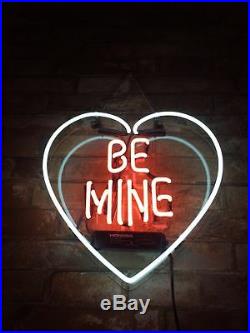BE MINE Heart Beer Boutique Vintage Wall Custom Neon Sign Gift Store Porcelain