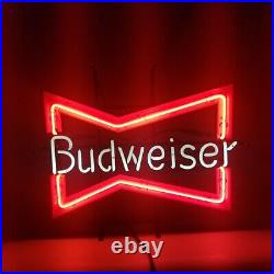 BUDWEISER Beer Bowtie Neon Lighted Sign Franceformer 1960s Large Vintage