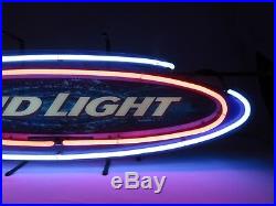 BUD Light NEON LIGHT BAR SIGN Rare Beer Logo Symbol Pub Real Neon Power VTG