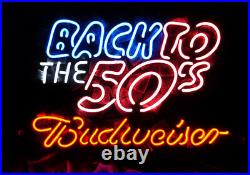 Back To The 50's Man Cave Vintage Bar Shop Room Wall Decor Neon Light Sign