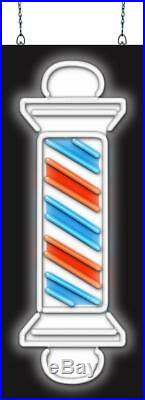 Barber Pole Neon Sign Jantec 13 W x 32 H Hair Shave Salon Vintage
