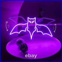 Bat Shape LED Neon Sign 24x12 Light Man Cave Display Vintage Wall Decor