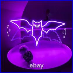 Bat Shape LED Neon Sign 24x12 Light Man Cave Display Vintage Wall Decor