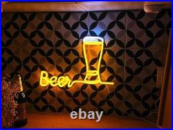 Beer Neon Sign 24x15 Light Man Shop, Restaurant Beer Bar Vintage Wall Decor