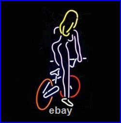 Bicycle Girl Vintage Cave Gift Artwork Bar Neon Sign Light Glass