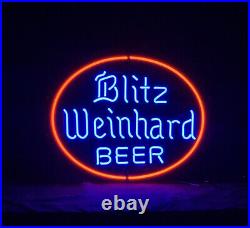 Blitz And Beer Handmade Neon Sign Font Vintage Bar Display Glass Artwork 24
