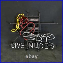 Blue Live Nude Gift 24X20 Neon Signs Gift Artwork Wall Vintage Bar Decor LA
