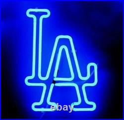 Blue Los Angeles Handmade Bistro Real Glass Neon Sign Light Vintage