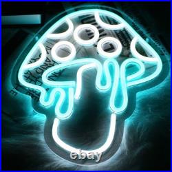 Blue Mushroom Flex Neon Sign 24x24 Light Lamp Display Vintage Wall Decor