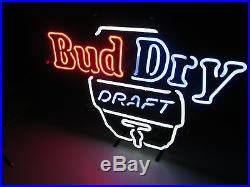 Bud Dry Budweiser Light Neon Beer Bar Sign GameRoom classic vintage Gas Keg Tap