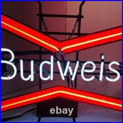 Budweiser Neon Beer Sign Bow Tie 30x20 Vintage Bar Light Tested Works