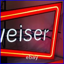 Budweiser Neon Beer Sign Bow Tie 30x20 Vintage Bar Light Tested Works