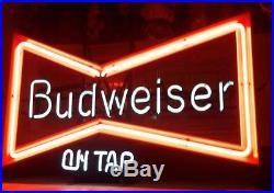 Budweiser On Tap Vintage Neon Bow Tie Sign LOOK